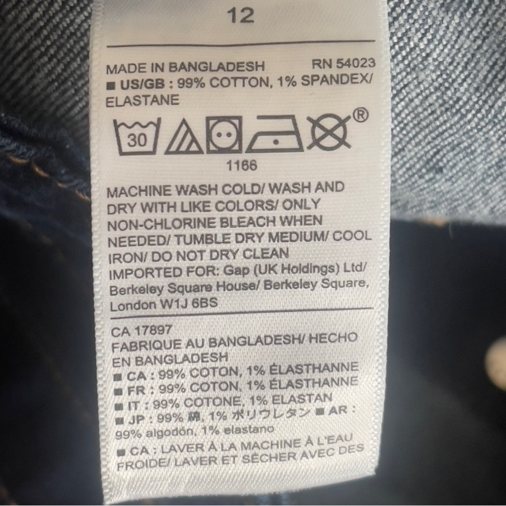 Gap Button Front Dark Denim Stretch Mini Skirt 12 - image 4